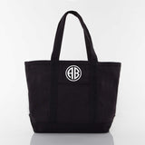 Medium Heavy Canvas Bag Black on Black - Monogrammed With Name or Initials