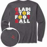 Gladiator Football Art Long Sleeve Tee Charcoal