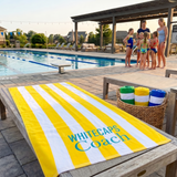 Whitecaps Cabana Stripe Beach Towel - Embroidered