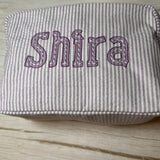 Monogrammed Seersucker Toiletry Bag