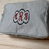Monogrammed Seersucker Toiletry Bag