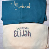 Personalized Knit Baby Blankets