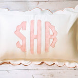 Pink Scalloped Pillowcase Custom Embroidered/Applique