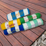 Cabana Stripe Beach Towel - Embroidered