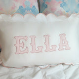 Pink Scalloped Pillowcase Custom Embroidered/Applique