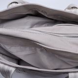 Monogrammed Canvas & Leather Trim Diaper Bag and Changing Mat